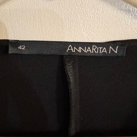 Annarita N. Steampunk Victorian Ruffled Lace Zip Blouse Top Black Italy Size 6 - Picture 5 of 10